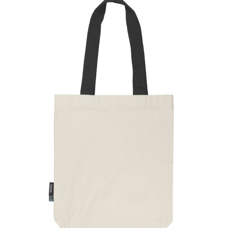 Neutral® Fairtrade poekott värviliste sangadega 210g/m²