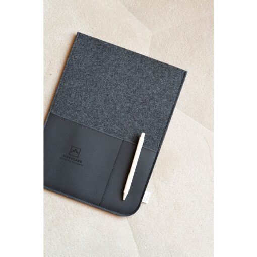 Recycled Felt & Apple Leather Laptop Sleeve 16 inch