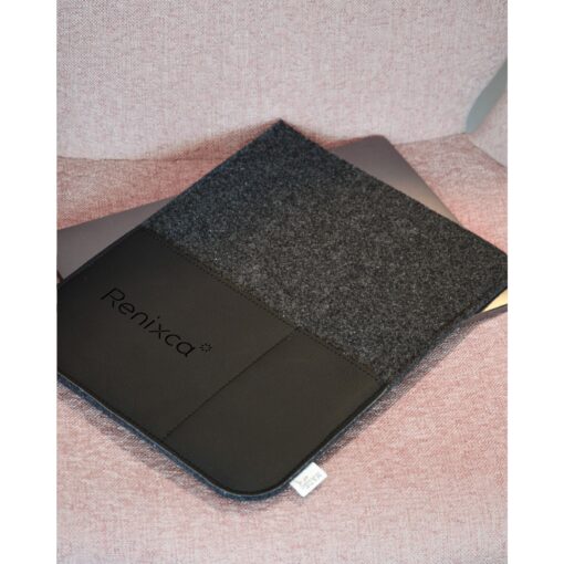 Recycled Felt & Apple Leather Laptop Sleeve 16 inch - Image 6