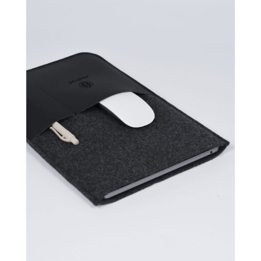 Recycled Felt & Apple Leather Laptop Sleeve 16 inch - Image 7