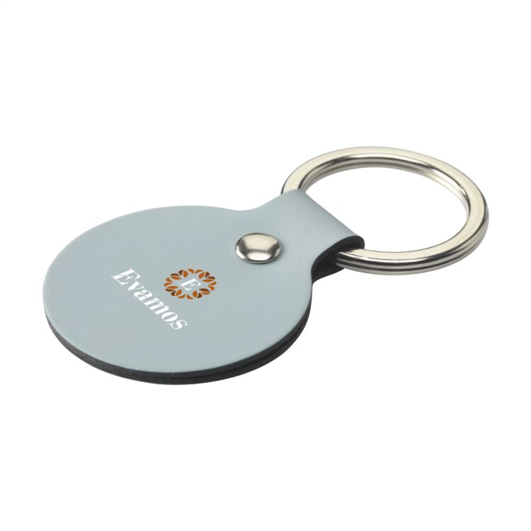 Recycled Leather Keyring Round