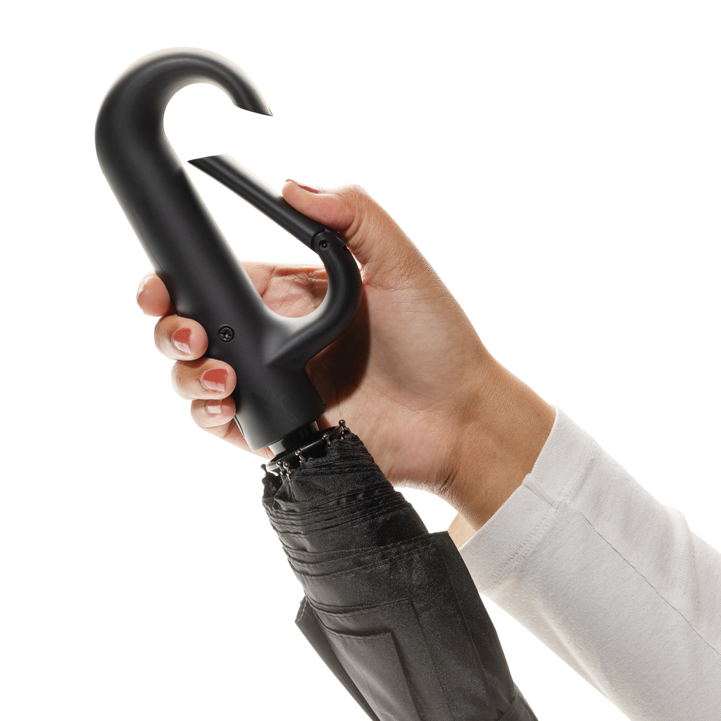Yara 21" AWARE™ RPET solid colour umbrella with carabiner - Pilt 5