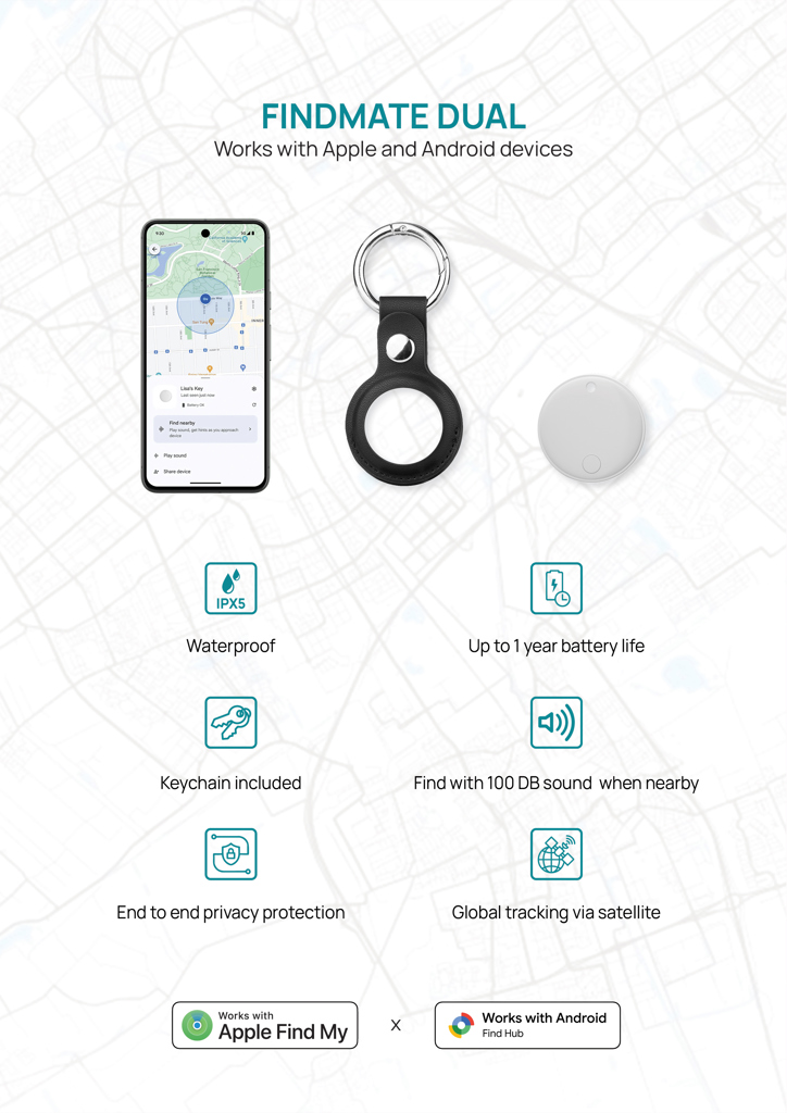 Findmate Dual RCS taaskasutatud plastist esemete otsija IPX5 veekindlusega - Image 7